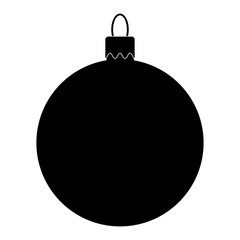 Simple Bauble silhouette for christmas tree isolated on white background