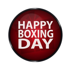 Red Happy Boxing Day Glossy Button