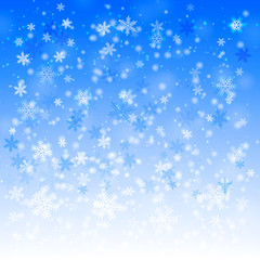 Naklejka na ściany i meble Light blue winter background with snowflakes.
