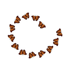 butterfly arranged flying animal decoration vector illustration