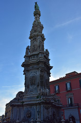 Fototapeta na wymiar Napoli, piazza del Gesù Nuovo, obelisco dell'Immacolata