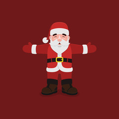 Cartoon Santa Claus Closed Eyes