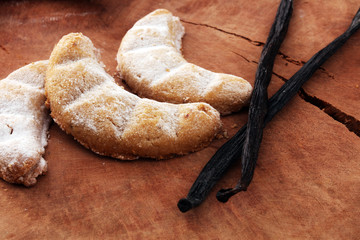 Vanille Kipferl cookies for christmas with sugar and vanille