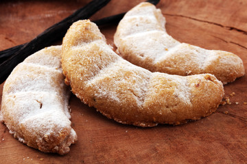 Vanille Kipferl cookies for christmas with sugar and vanille