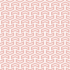 Geometric pattern with pink triangles. Geometric modern ornament. Seamless abstract background
