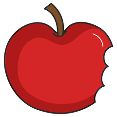 bitten apple fresh fruit icon vector illustration design