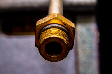 Brass nut with industry.