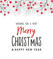 Christmas background with fir branches . Vector illustration.