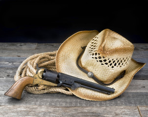 Cowboy Pistol and Hat with room for your type.
