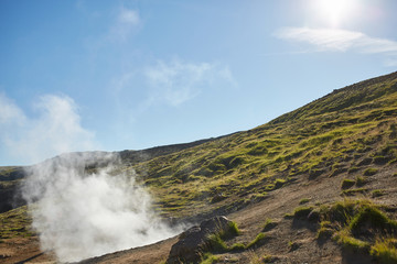 Valley of the river of Hveragerdi Iceland
