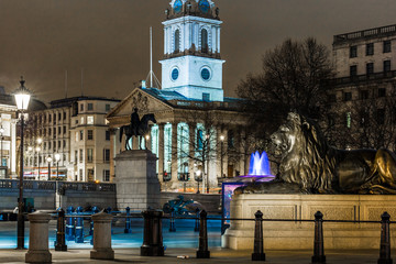 Trafalgar square in Christmas time, London