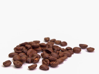   Brown coffee beans.