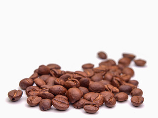   Brown coffee beans.