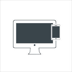 Monitor icon. Vector Illustration