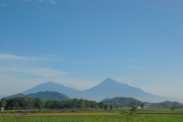 Naklejka premium the landscape of Mount Merapi