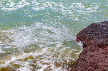 Wave and the rock. Beautiful seascape