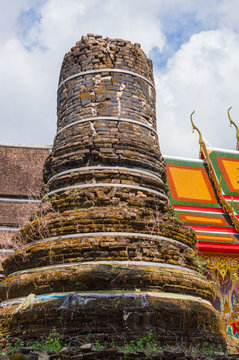  ncient stupa near the temple in Thailand