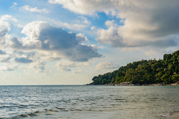 Fototapeta na wymiar Bay of tropical ocean with the beach - Thailand, Phuket, Kamala