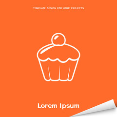 Orange banner with cake icon