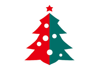 Obraz premium クリスマスカラー赤と緑のクリスマスツリー