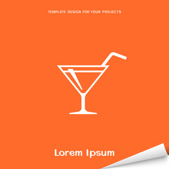 Orange banner with cocktail icon