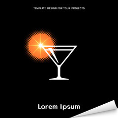 Black banner with cocktail icon