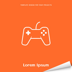 Orange banner with game pad icon