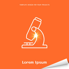 Orange banner with microscope icon