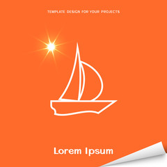 Orange banner with sailboat icon