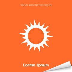 Orange banner with sun icon