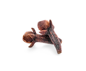 dry cloves on white background