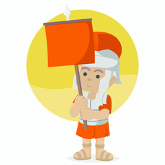 African roman soldier holding banner– stock illustration
