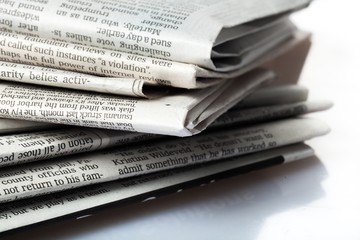 Closeup of Newspapers