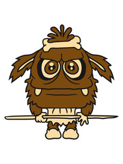 ureinwohner stamm krieger speer afrika grimmig haarig groß gefährlich gnom frech klein monster horror halloween böse ork troll comic cartoon clipart