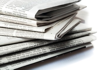 Closeup of Newspapers