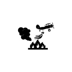 Fototapeta na wymiar illustration of rescue firefighting plane in the air icon. Fireman element icon. Premium quality graphic design. Signs, outline symbols collection icon for websites
