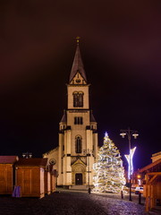 Fototapeta na wymiar Сhristmas market in the historic center of Kladno, Czech Republic