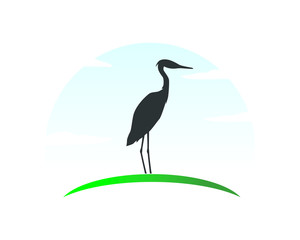 Obraz premium silhoutte stork black