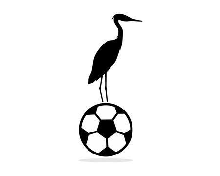 football stork illustration icon vector