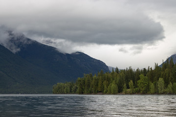 Lake McDonald at Glacier National Park with View of mountainrange
