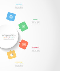 Infographic design elements for your business data with 4 options, parts, steps, timelines or processes. Circle round concept, Vector Illustration.