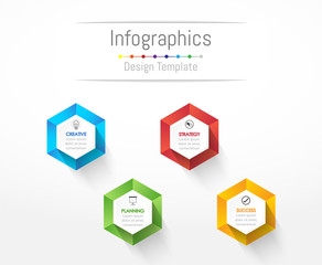 Infographic design elements for your business data with 4 options, parts, steps, timelines or processes. Vector Illustration.