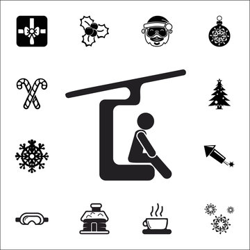 ski lift icon. Set of elements Christmas Holiday or New Year icons. Winter time premium quality graphic design collection icons for websites, web design