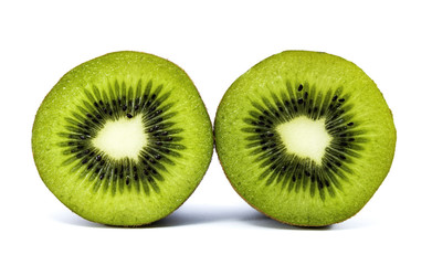 Fototapeta premium Juicy kiwi fruit isolated on white background, with Cilpping path