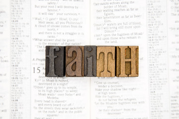 Fototapeta premium Faith on an Open Page of the Bible