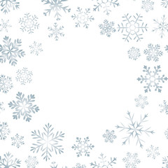 Fototapeta na wymiar A set of simple varied geometric snowflakes