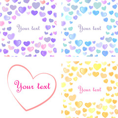 Seamless bright festive background with multi-colored hearts