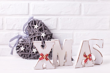 Word Xmas made from wooden letters