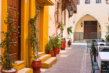 Street in Rethymno Crete Greece