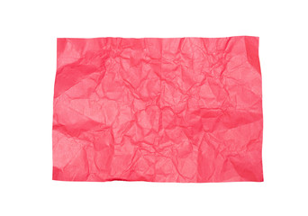 crumpled colour paper on white background